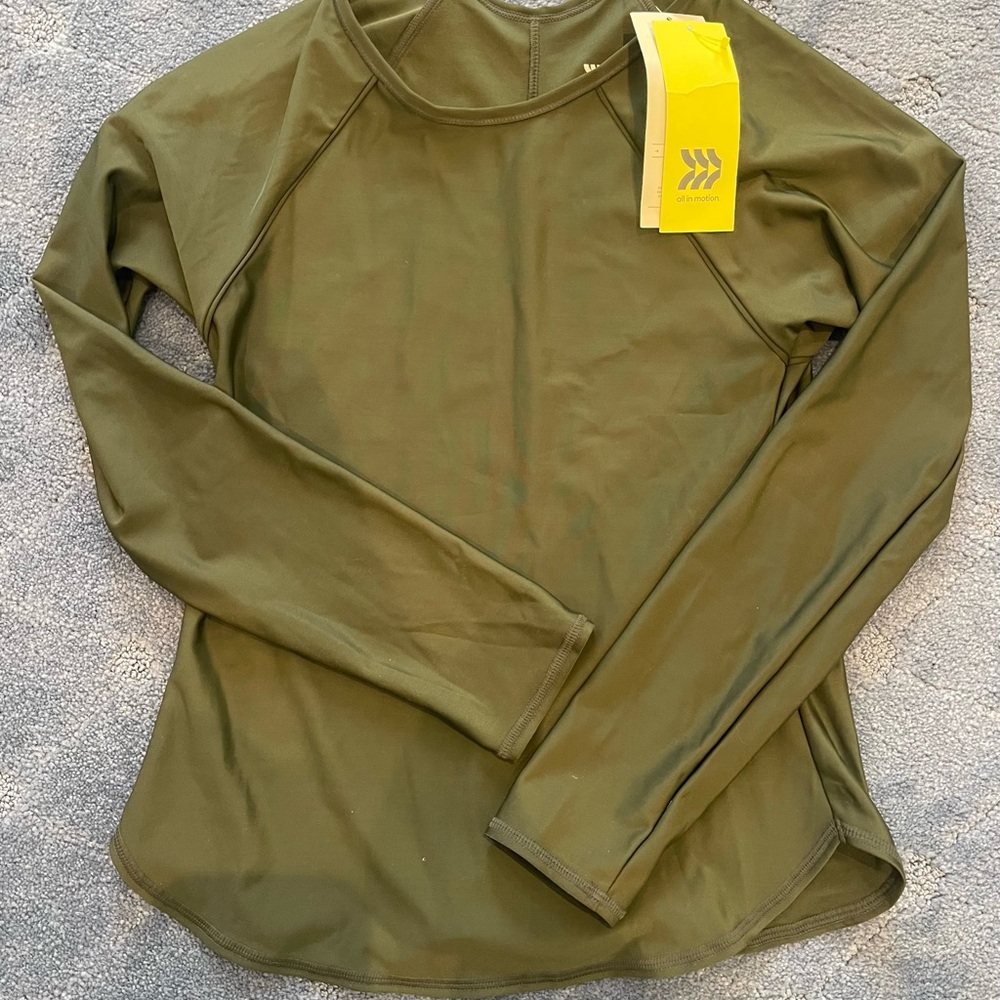 Olive Green Long Sleeve Women's Top